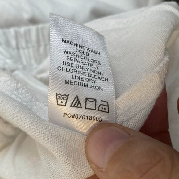 Jessica London Womens Pants 26W White Linen-Blend Wide Leg Casual Pull On Summer - Picture 8 of 10